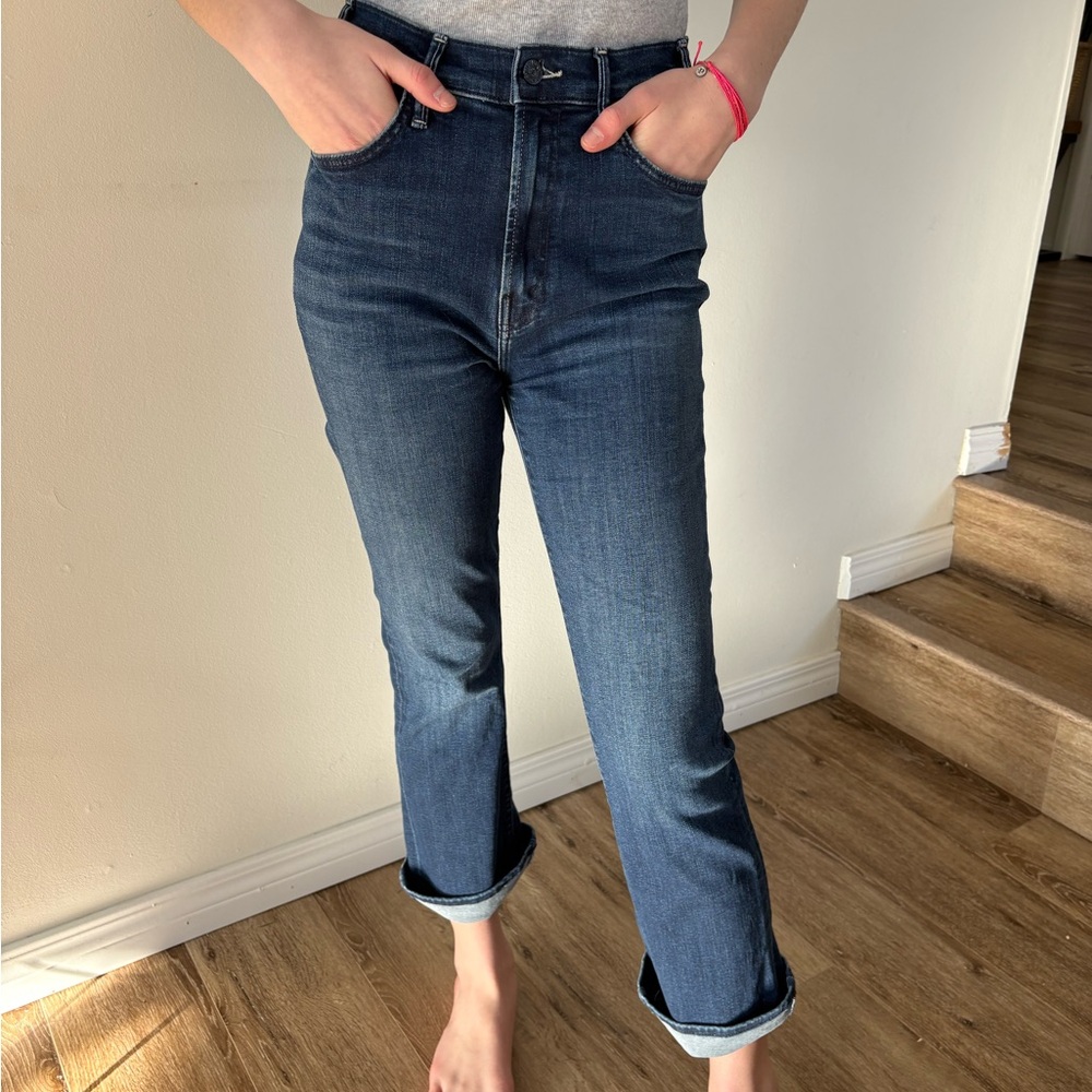 MOTHER Dark Blue Ankle Jeans